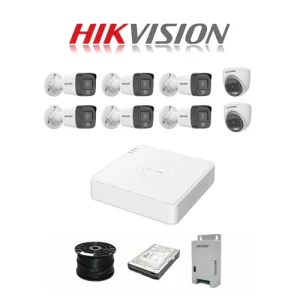 Hikvision Smart Hybrid Light 8 Channel System with 2MP AUDIO Cameras